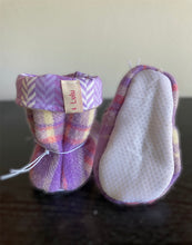 Load image into Gallery viewer, Kids Upcycled Wool Tie Back Boots size 6 & 7