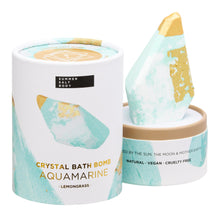 Load image into Gallery viewer, Crystal Bath Bomb Aquamarine Lemongrass
