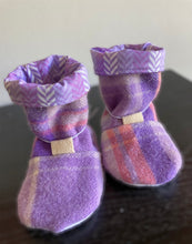 Load image into Gallery viewer, Kids Upcycled Wool Tie Back Boots size 6 &amp; 7
