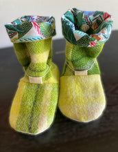 Load image into Gallery viewer, Kids Upcycled Wool Tie Back Boots size 11
